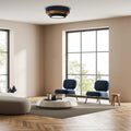 Luminaire Plafonnier Design - Triniti Elegant (Bleu Marine/Doré)