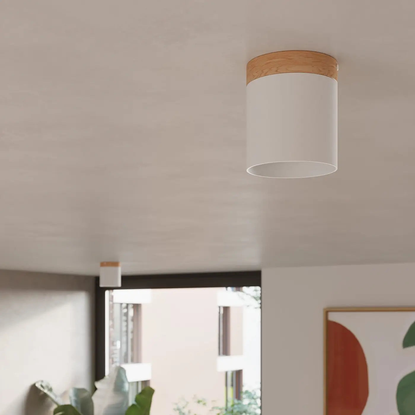 Luminaire Plafonnier Design en Bois - Rif (Blanc)