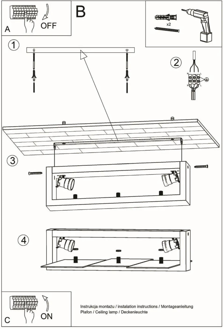 Luminaire Plafonnier Design en Bois - Feniks 2 (Blanc)