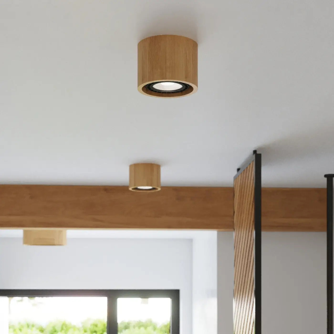 Luminaire Plafonnier Design en Bois - Basic 2 (Bois Naturel)