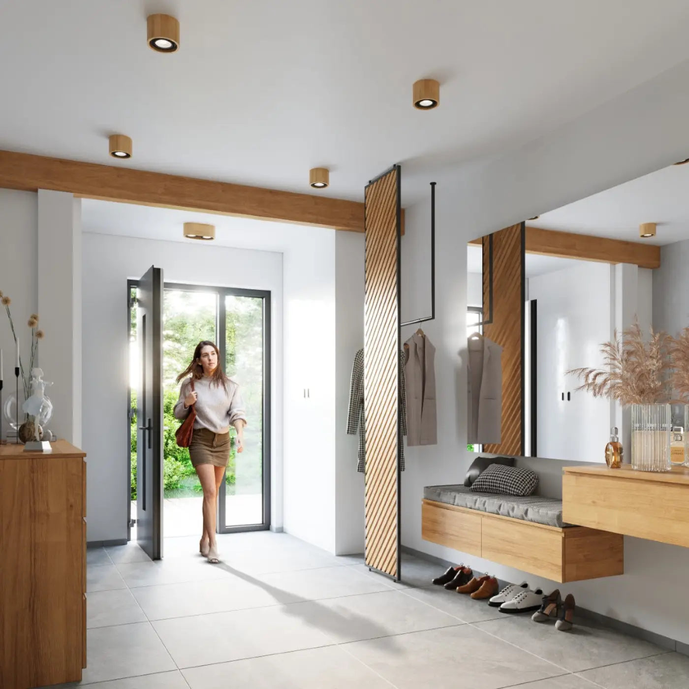 Luminaire Plafonnier Design en Bois - Basic 2 (Bois Naturel)