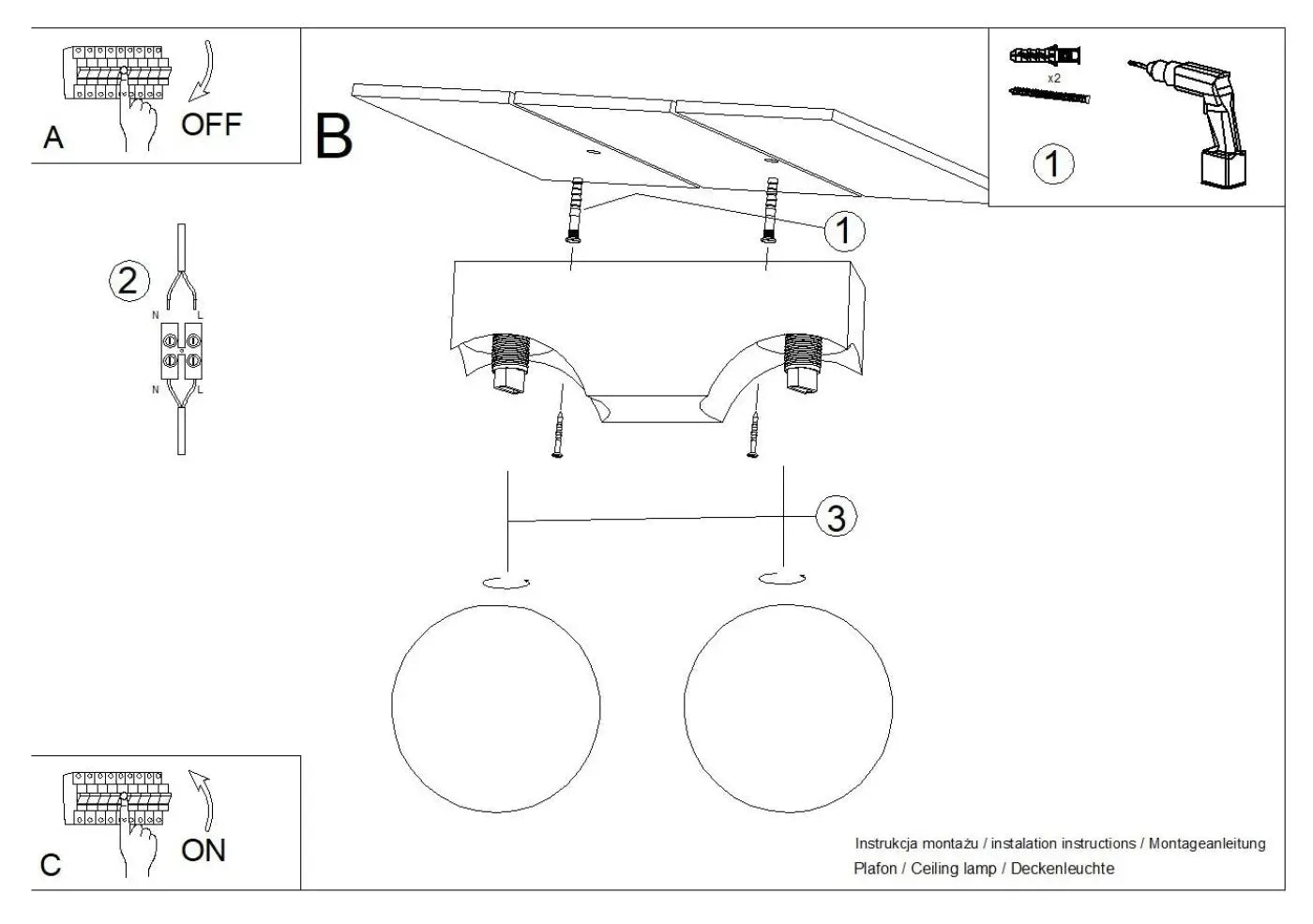 Luminaire Plafonnier en Bois - Bulbo 2 (Bois Naturel)