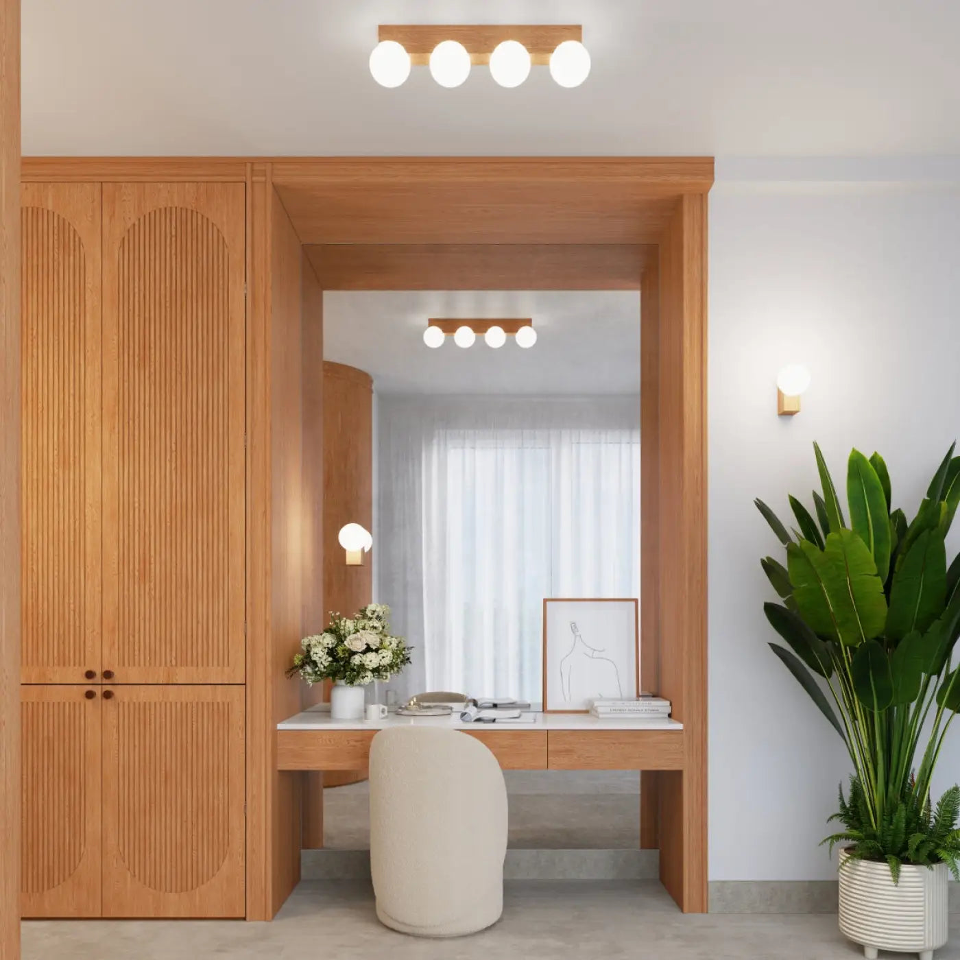 Luminaire Plafonnier en Bois - Bulbo 3 (Bois Naturel)