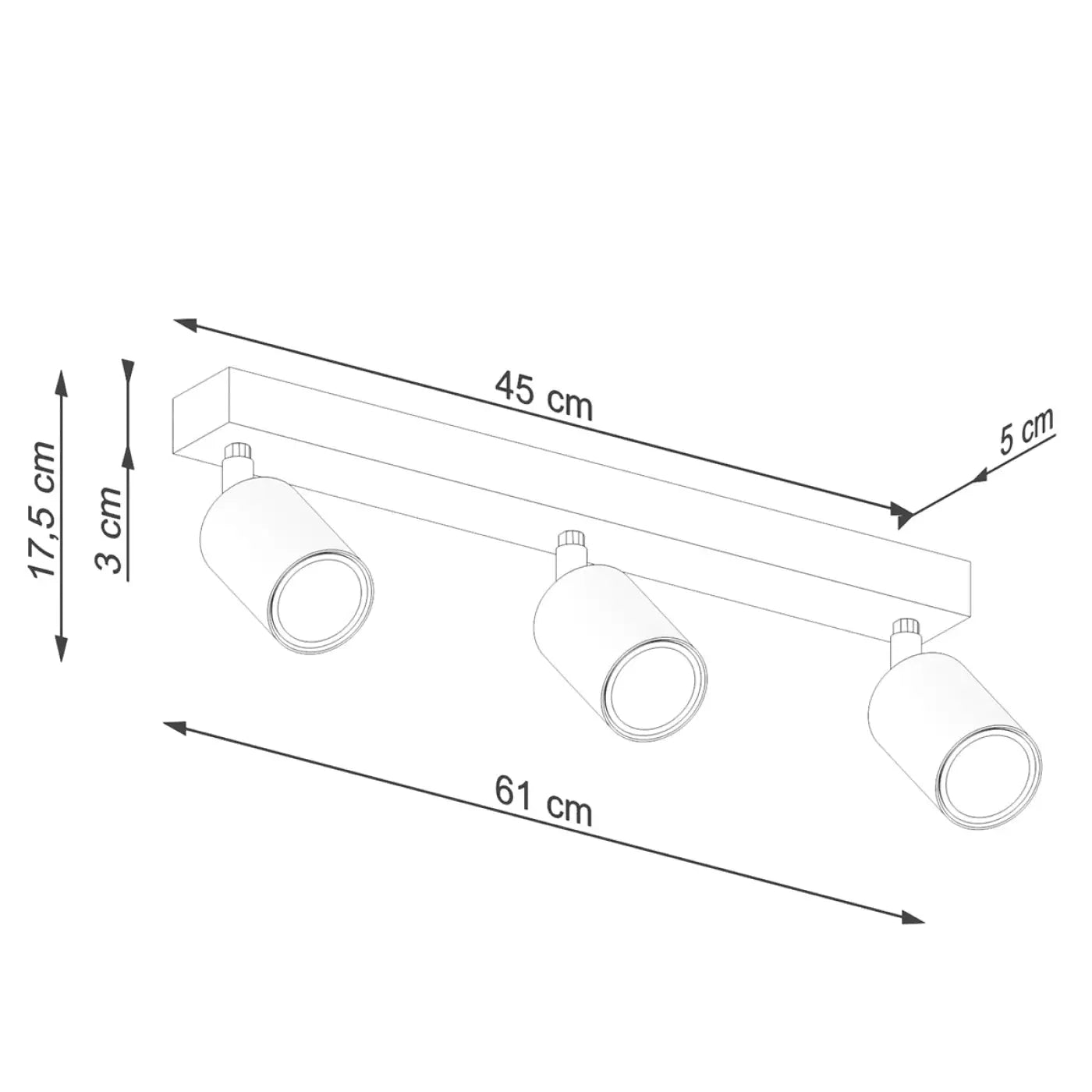 Luminaire Plafonnier Design en Bois - Verdo 3L (Blanc)