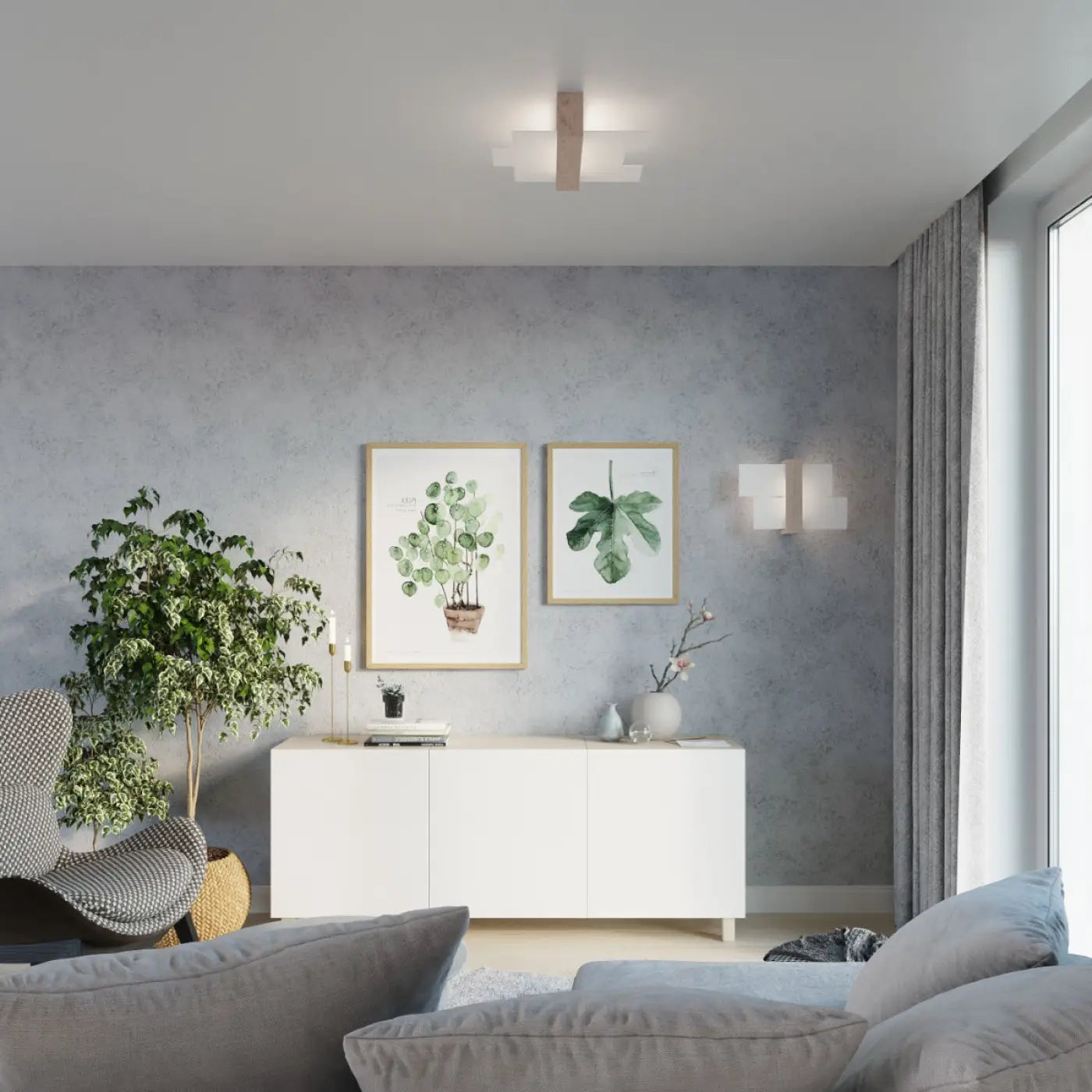 Luminaire Plafonnier Design en Bois - Feniks 2 (Bois Naturel)