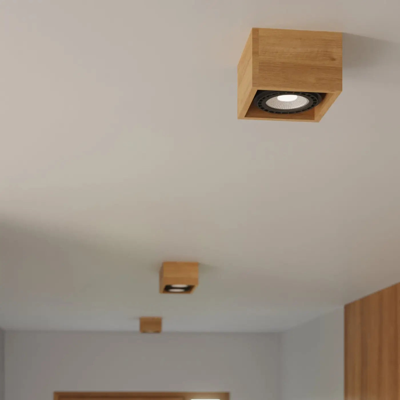Luminaire Plafonnier Design en Bois - Quatro 2 (Bois Naturel)
