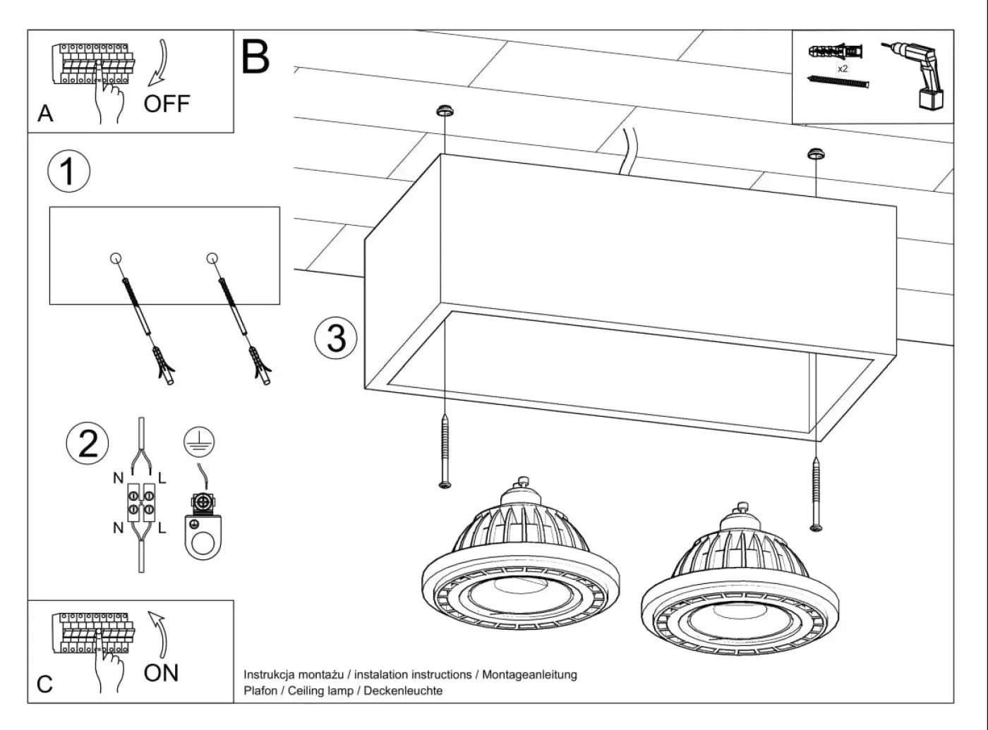 Luminaire Plafonnier Design en Bois - Quatro 2 (Bois Naturel)