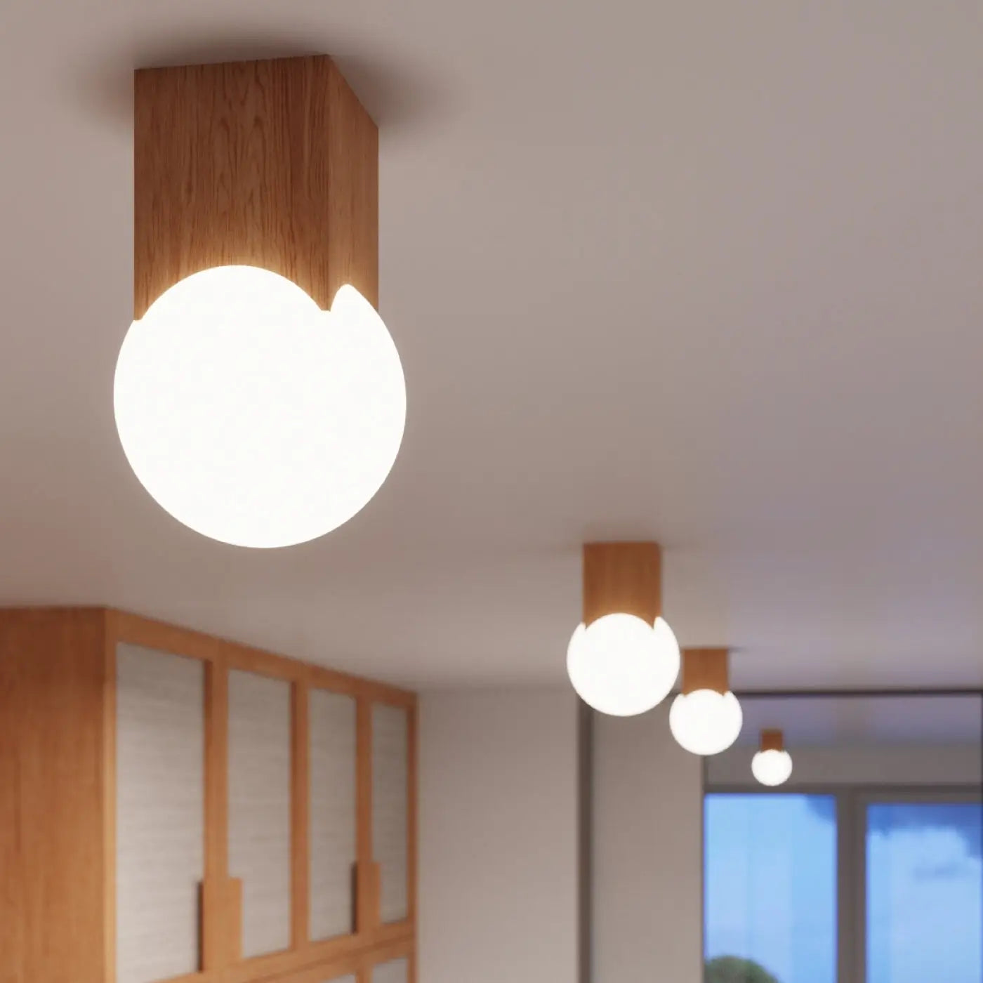 Luminaire Plafonnier en Bois - Solis (Bois Naturel)