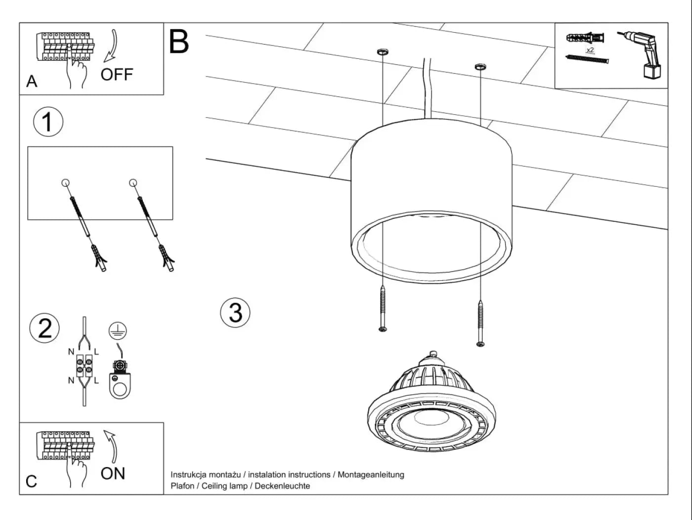 Luminaire Plafonnier en Bois - Basic 1 (Bois Naturel)