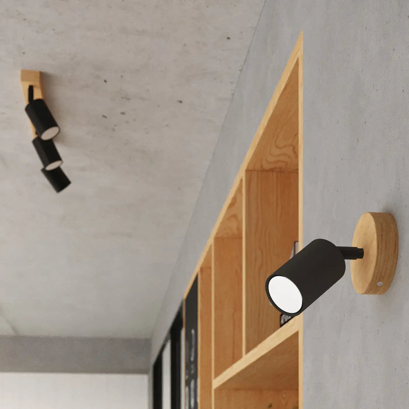 Luminaire Plafonnier Moderne en Bois - Verdo 2 (Noir)