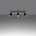 Luminaire Plafonnier Design en Bois - Verdo 3L (Noir)