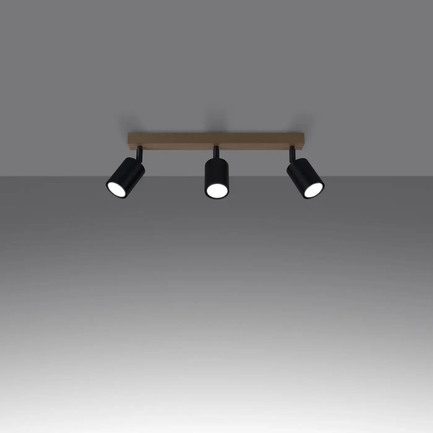 Luminaire Plafonnier Design en Bois - Verdo 3L (Noir)