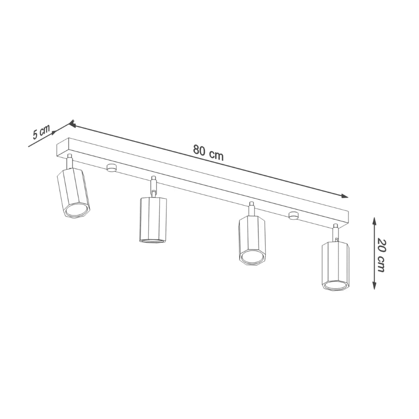 Luminaire Plafonnier en Bois - Zeke 4 (Chêne)