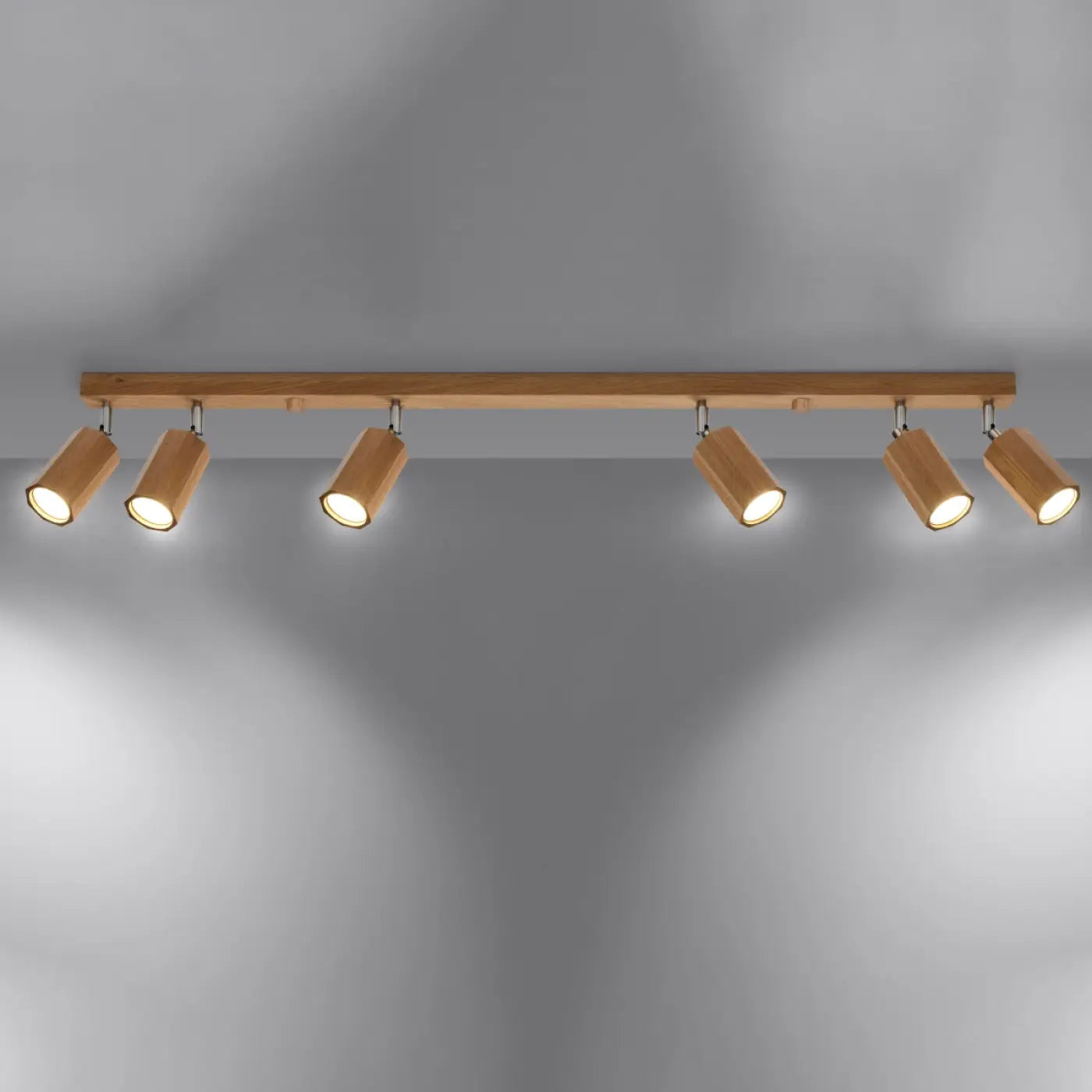 Luminaire Plafonnier Scandinave en Bois - Zeke 6 (Chêne)