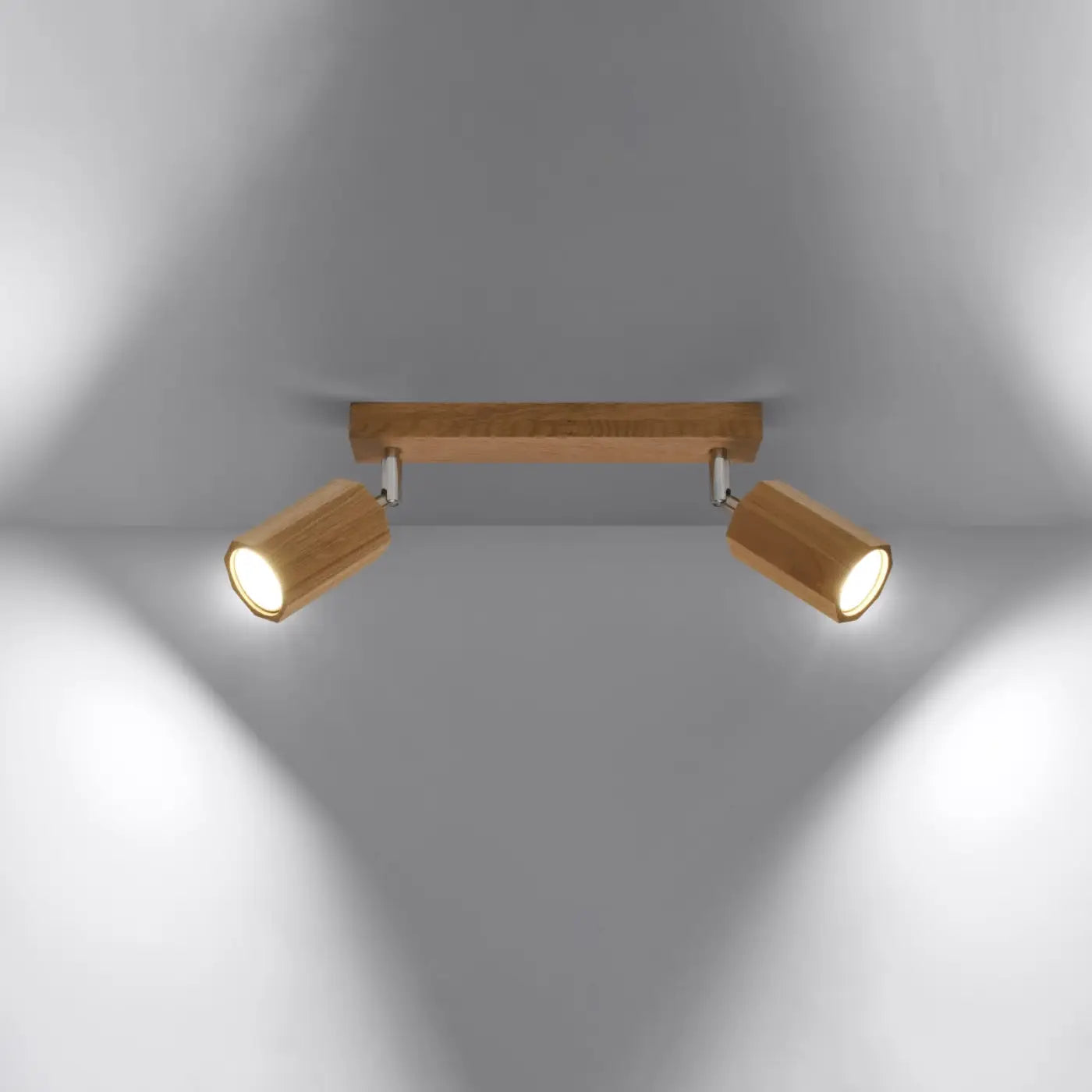 Luminaire Plafonnier Scandinave en Bois - Zeke 2 (Chêne)