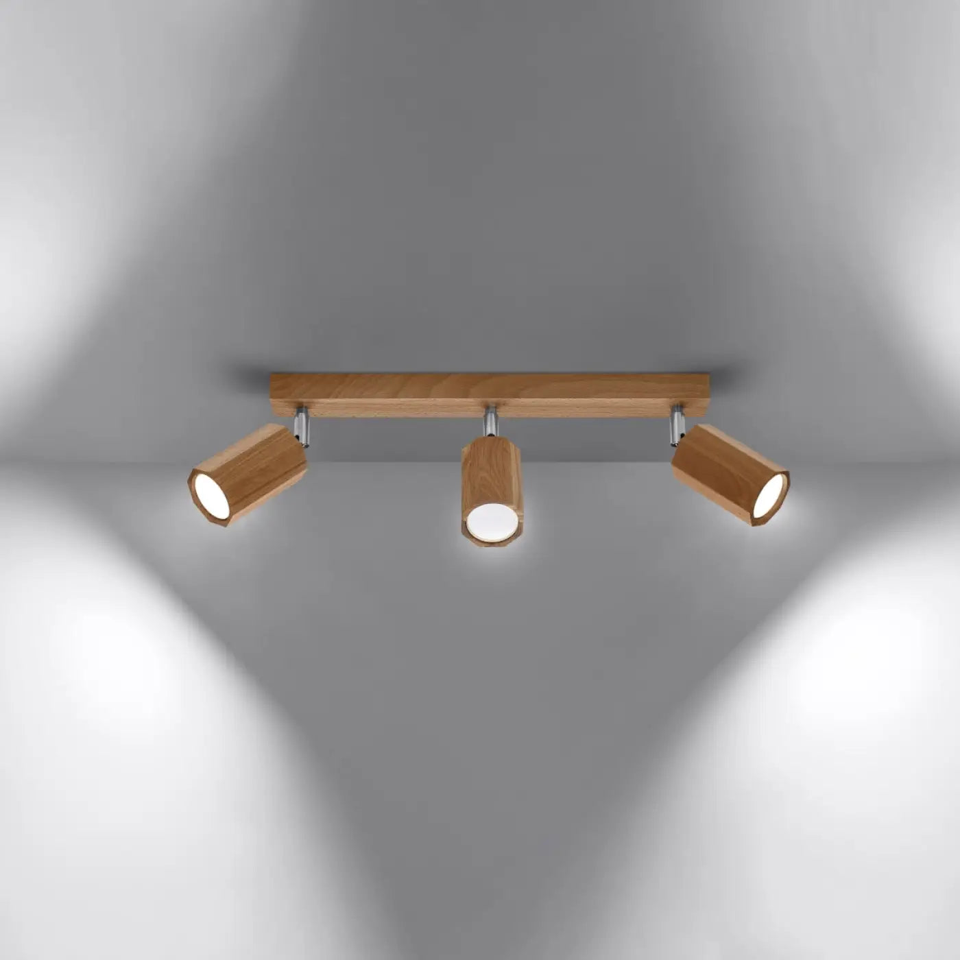 Luminaire Plafonnier Scandinave en Bois - Zeke 3 (Chêne)