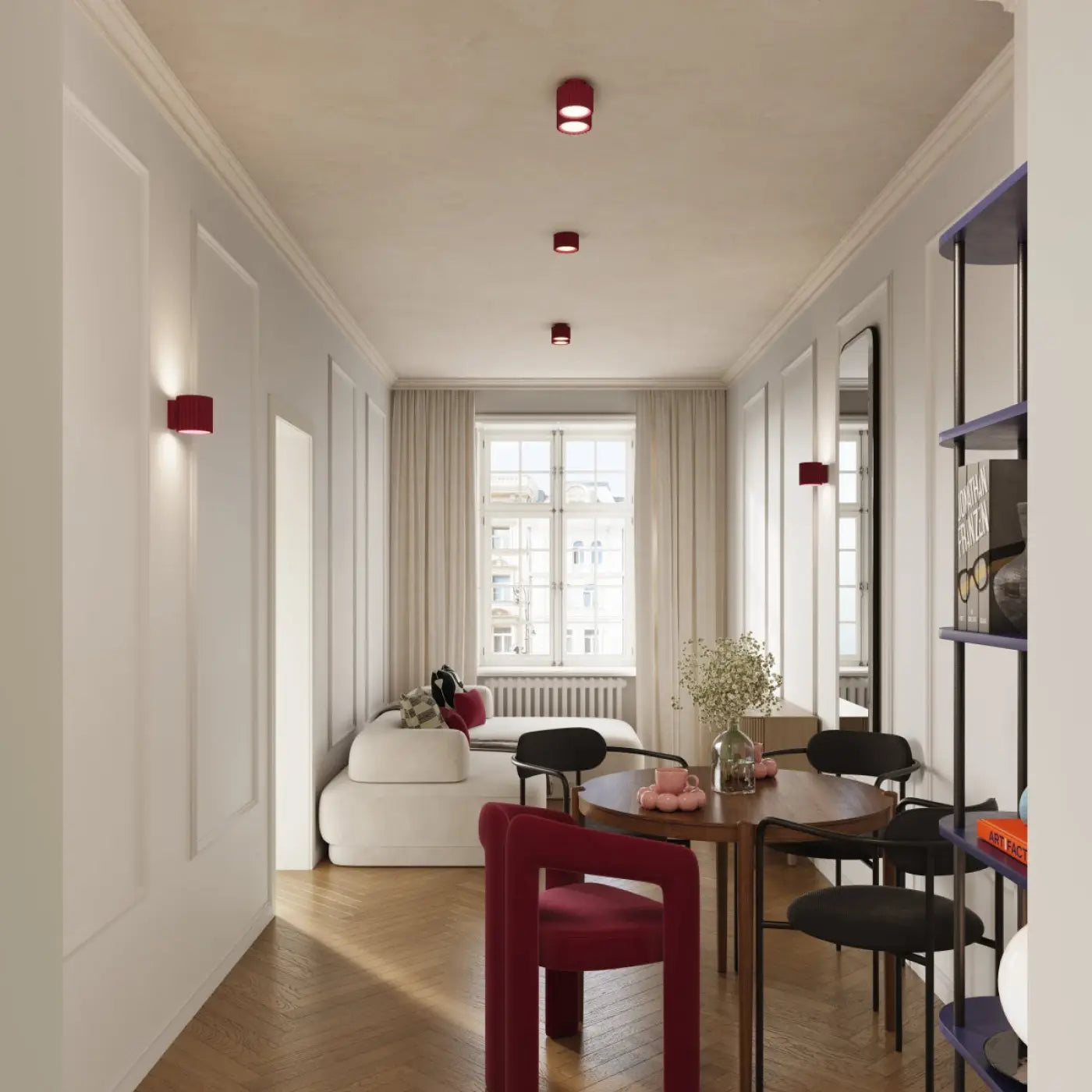 Luminaire Plafonnier Moderne - Aura 1 (Bordeaux)