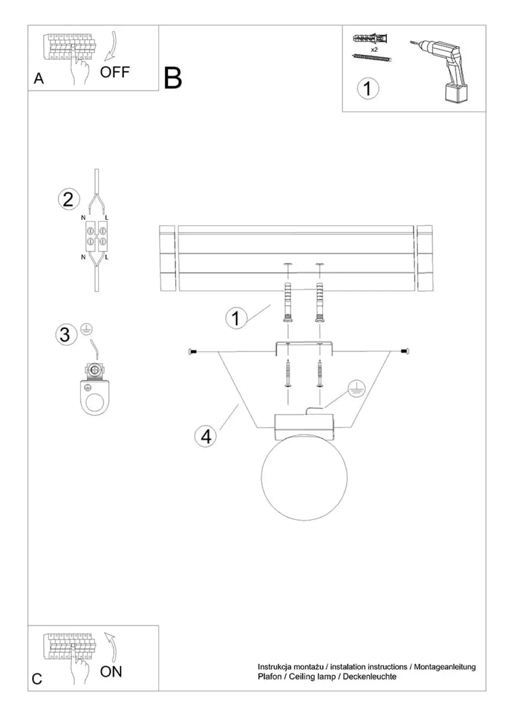 Luminaire Plafonnier Moderne - Yoli 1 (Blanc)