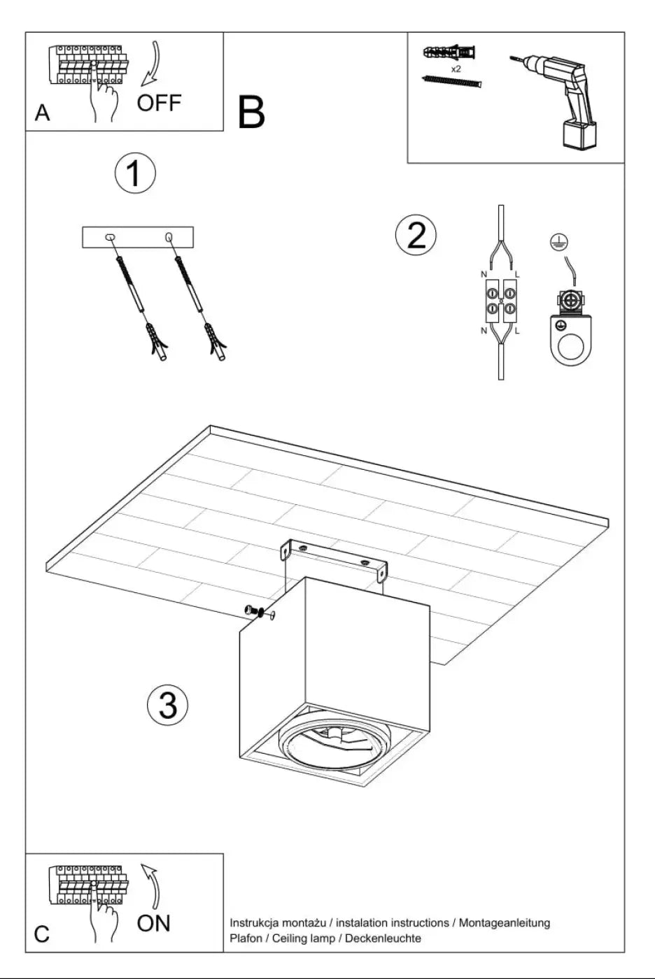 Luminaire Plafonnier Design - Valde (Béton)