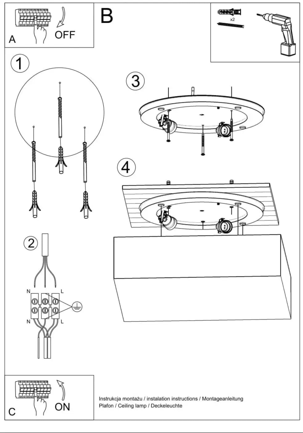 Luminaire Plafonnier Design - Horus (Blanc)