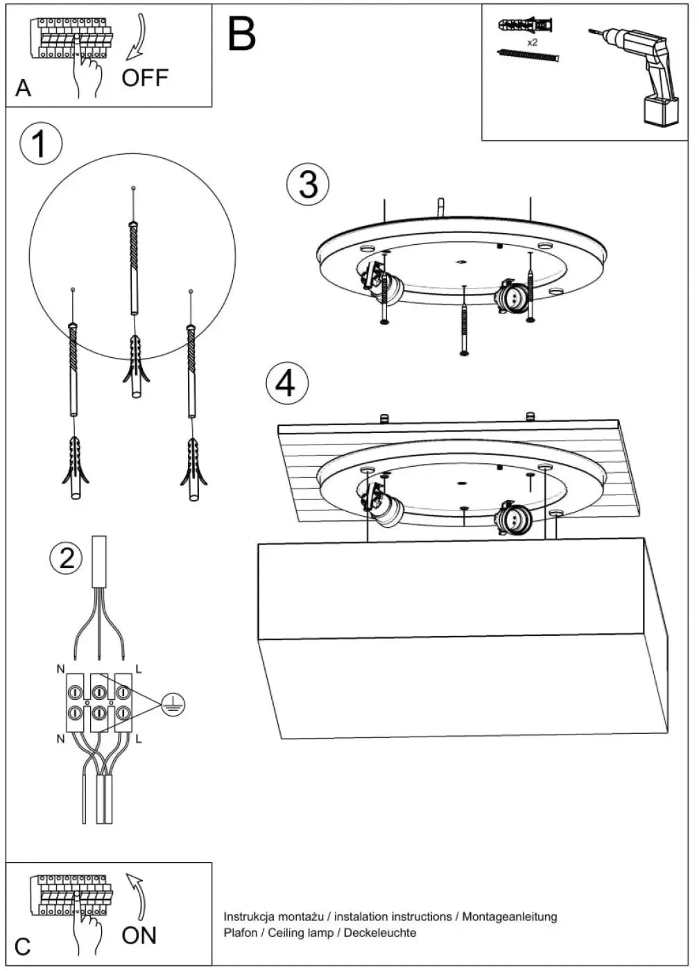 Luminaire Plafonnier - Horus 45 (Blanc)