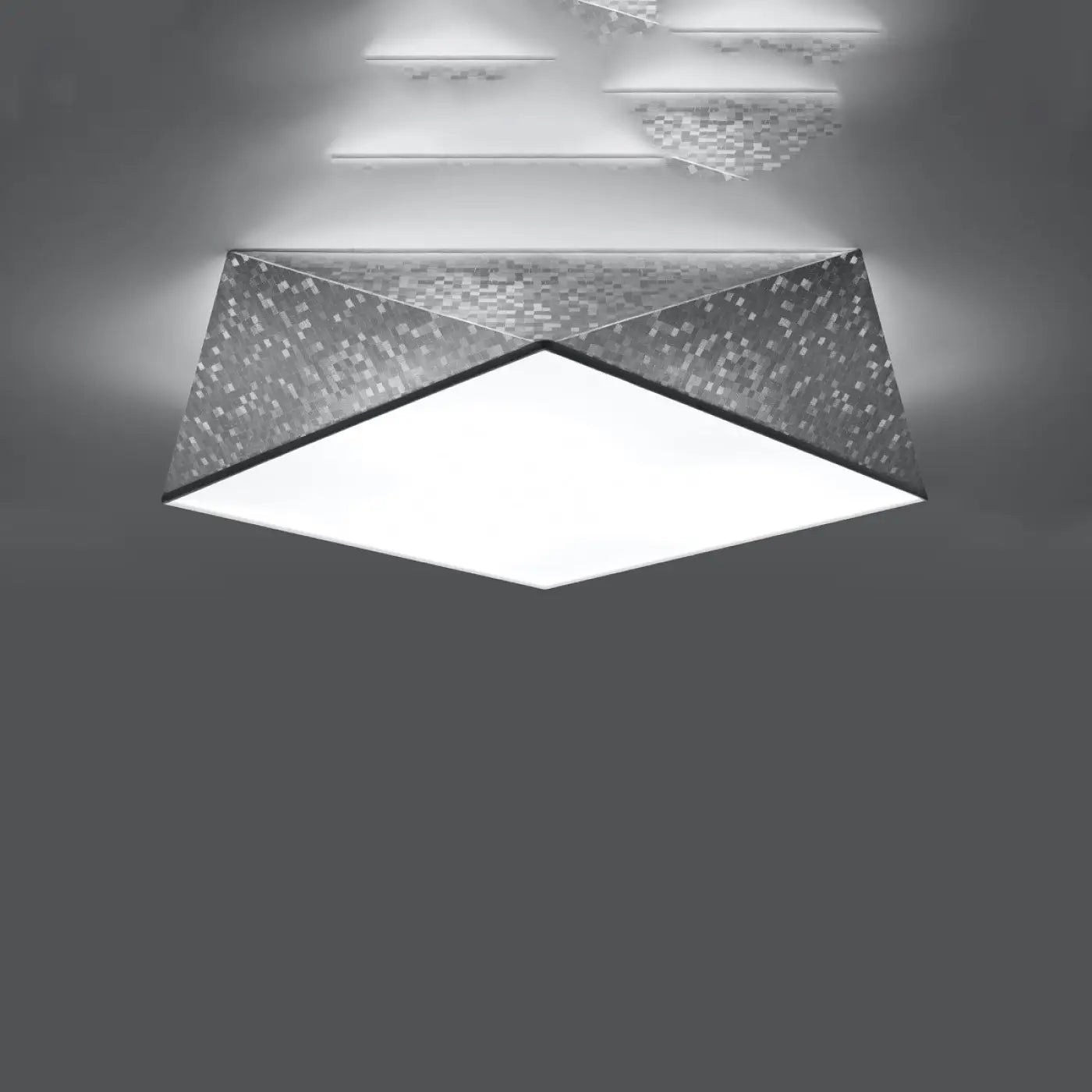Luminaire Plafonnier en Verre - Hexa 45 (Argent)