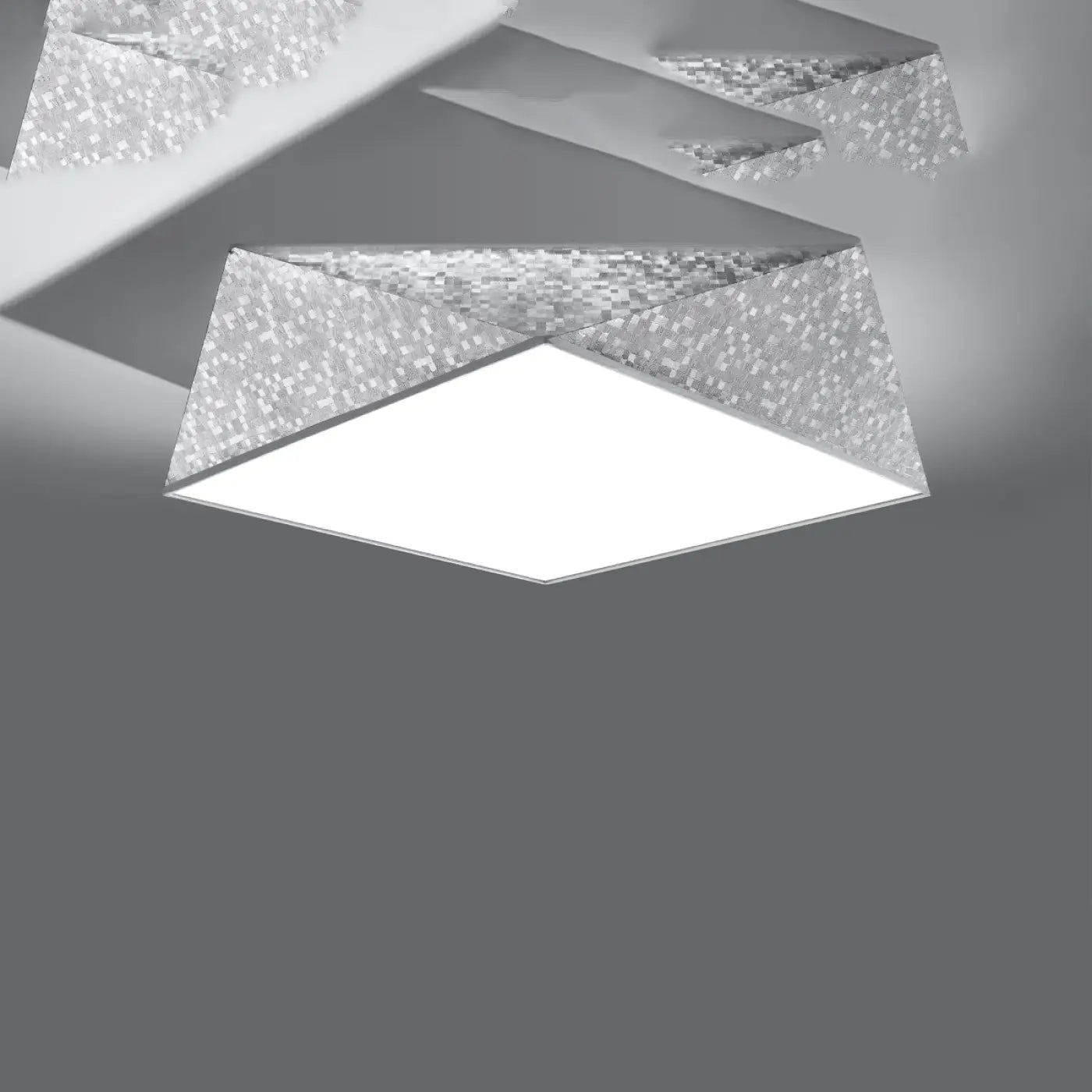 Luminaire Plafonnier en Verre - Hexa 45 (Argent)