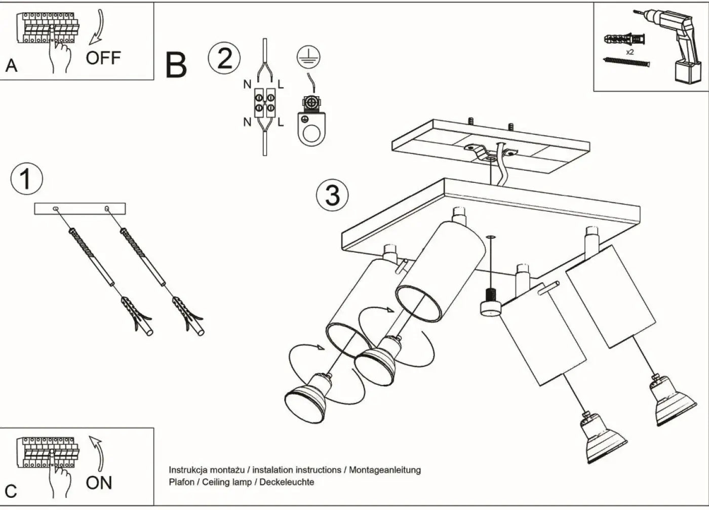 Luminaire Plafonnier - Ring 4 (Chromé)