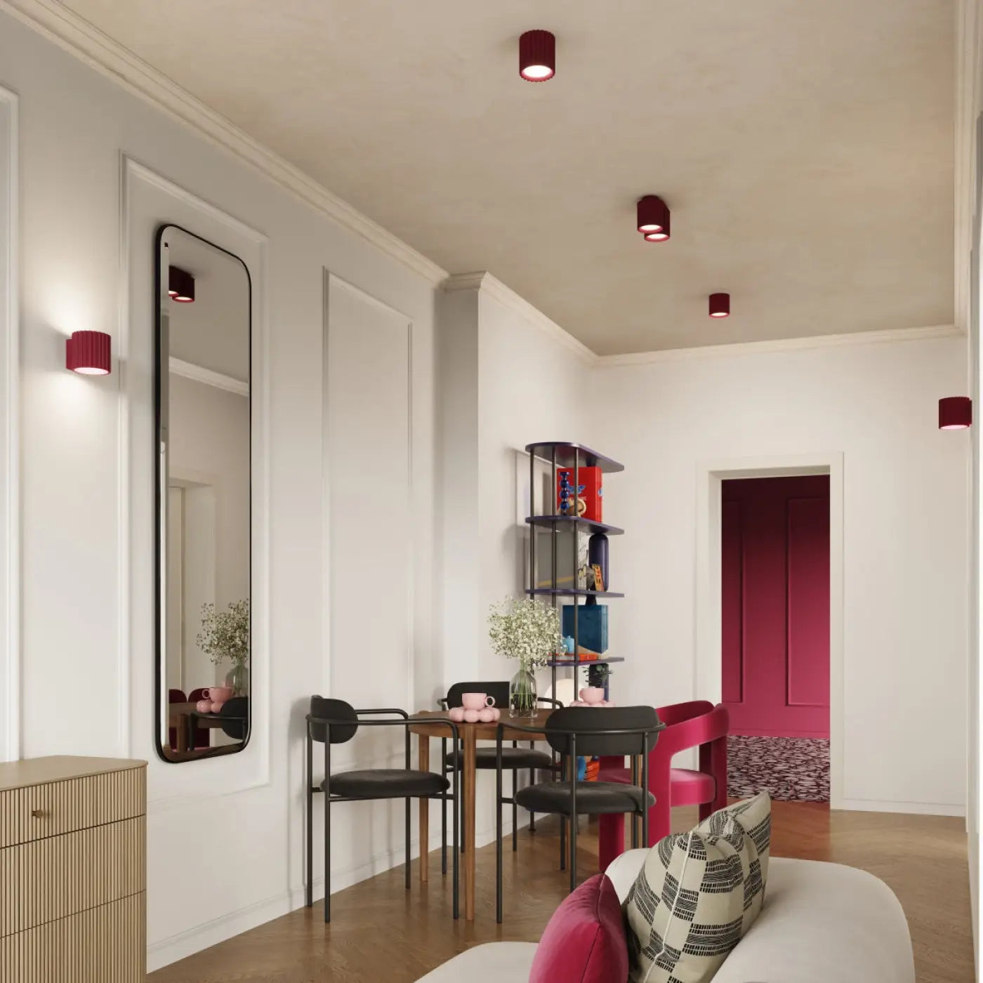 Luminaire Plafonnier Moderne - Aura 1 (Bordeaux)