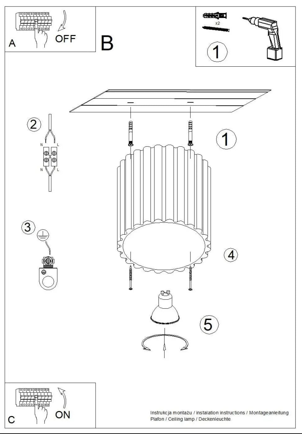 Luminaire Plafonnier Design - Aura 1 (Ultramarine)