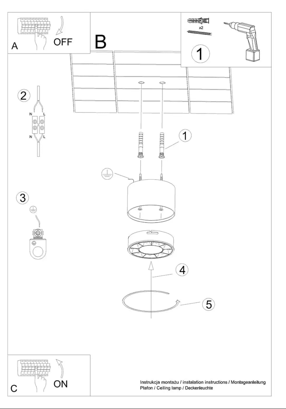 Luminaire Plafonnier Design - Dio Led (Blanc)