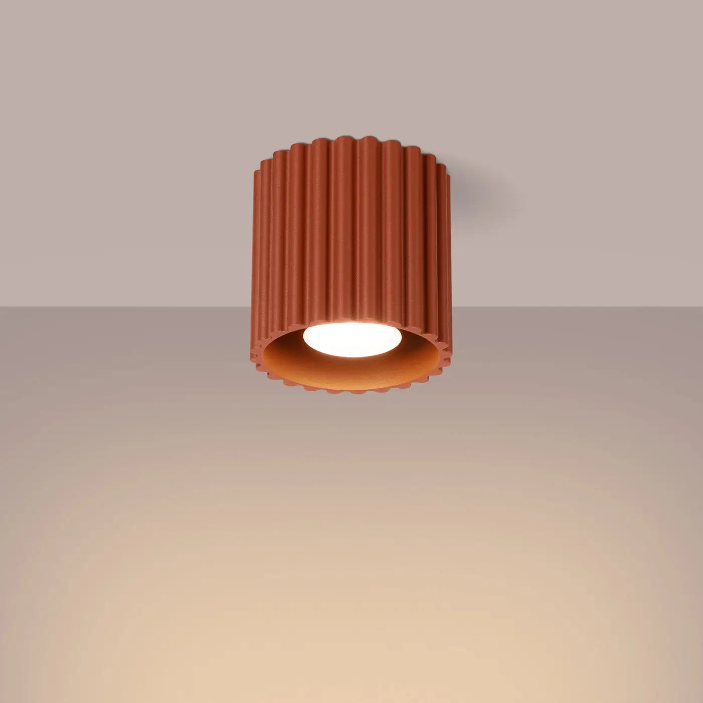Luminaire Plafonnier Design - Aura 1 (Rouge Ochra)