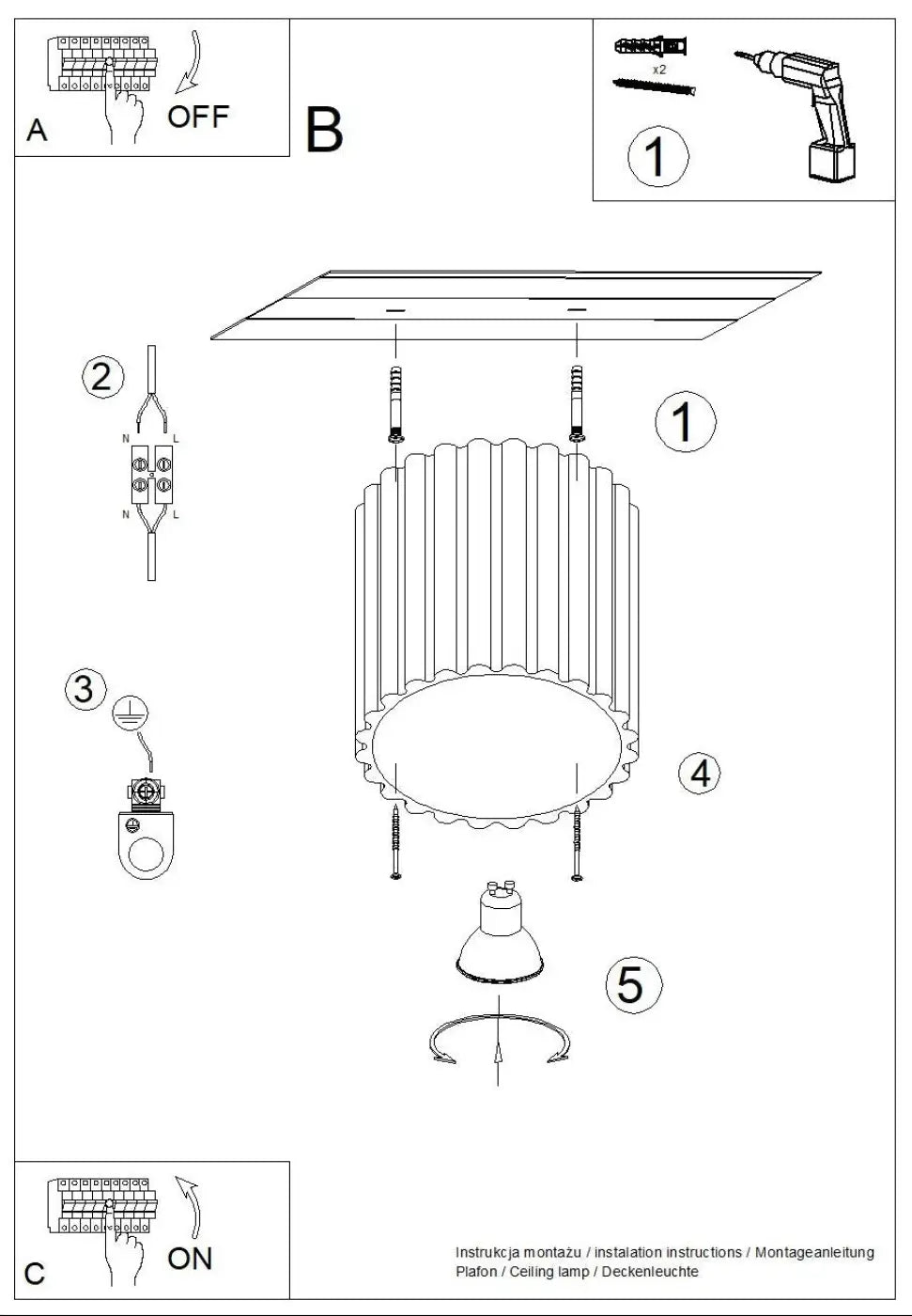 Luminaire Plafonnier Design - Aura 1 (Rouge Ochra)