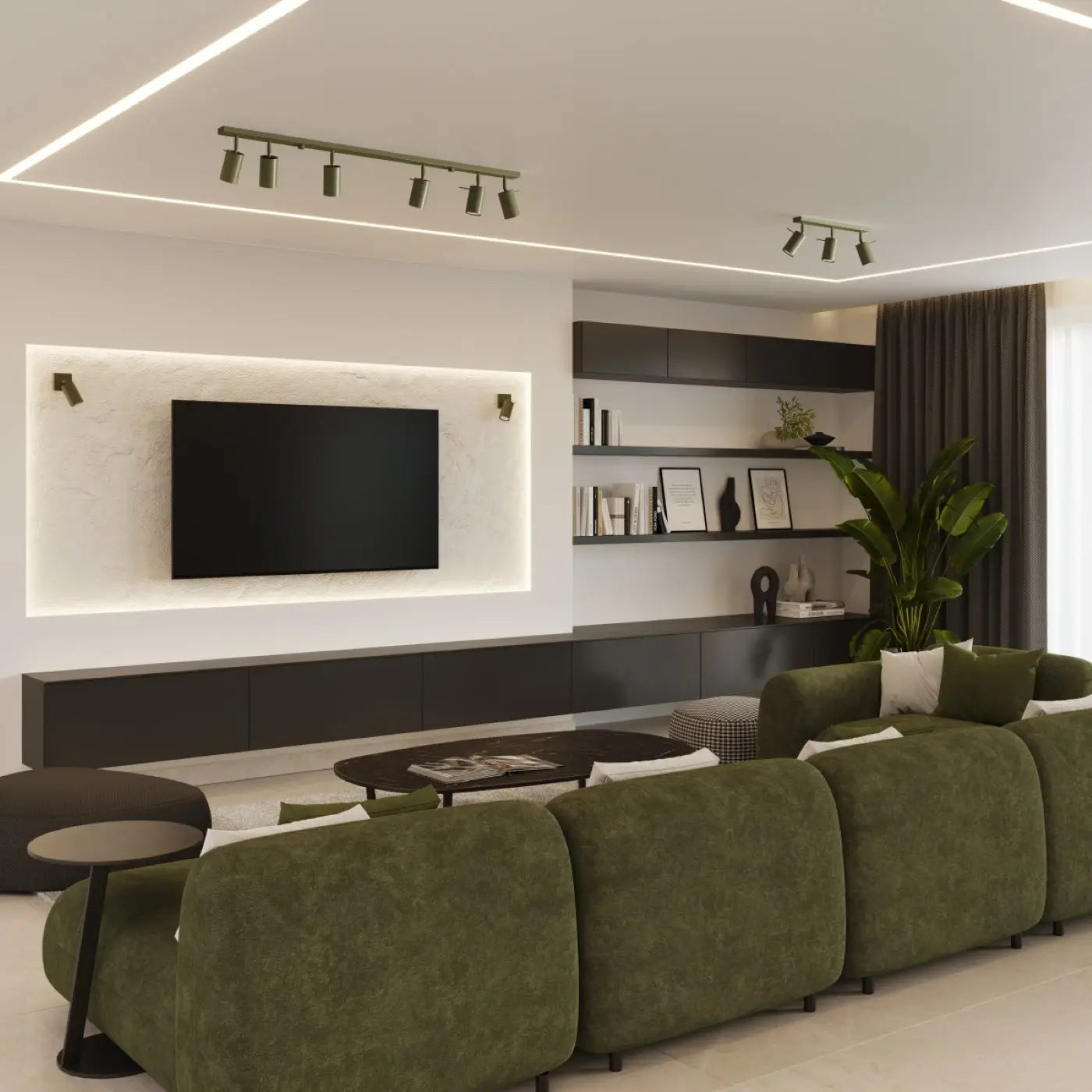 Luminaire Plafonnier - Ring 3P (Vert Olive)