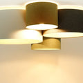 Luminaire Plafonnier Design en Tissu - 4Flames Boho Élégant (Crème/Vert Gris/Jaune Moutarde/Graphite/Écru