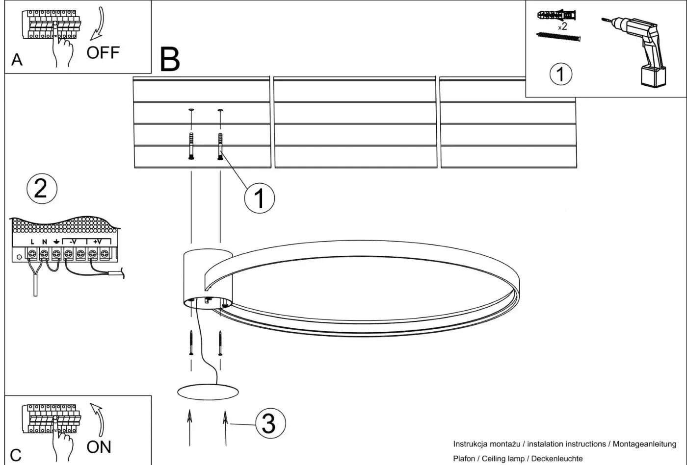 Luminaire Plafonnier Design - Rio 55 3000K (Blanc)