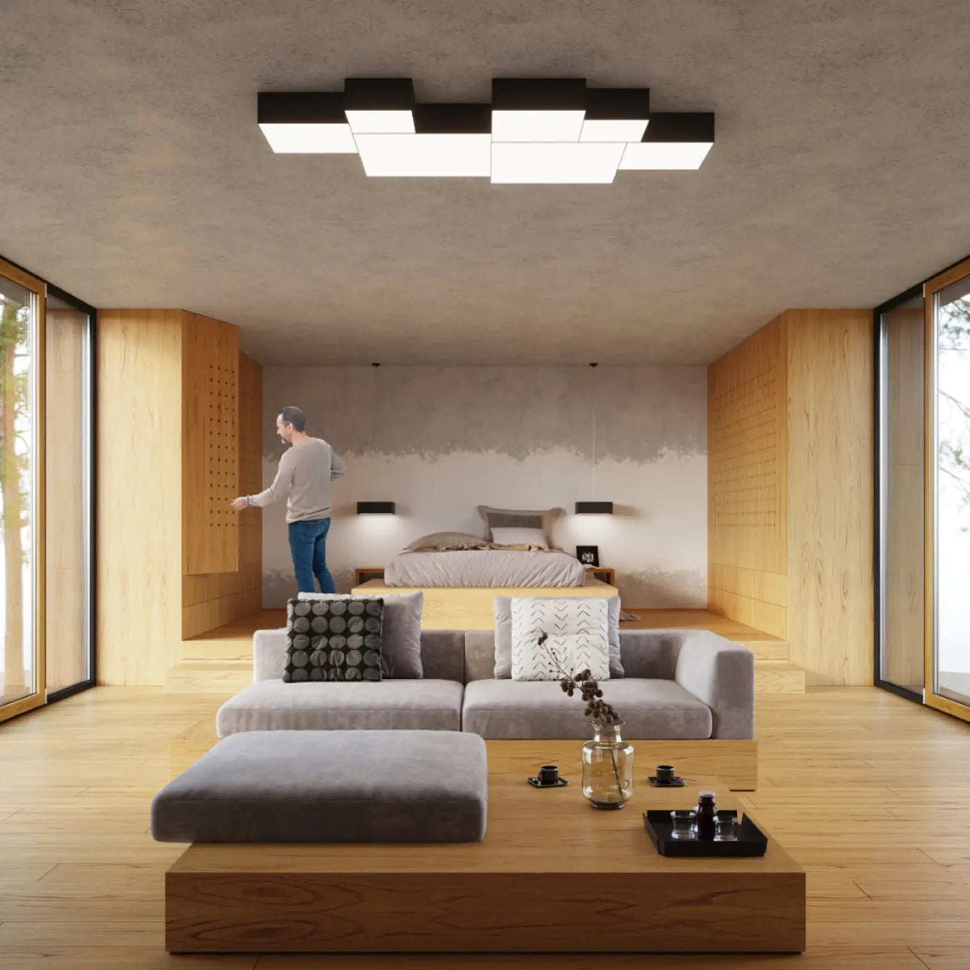 Luminaire Plafonnier Design - Horus 55 (Noir)