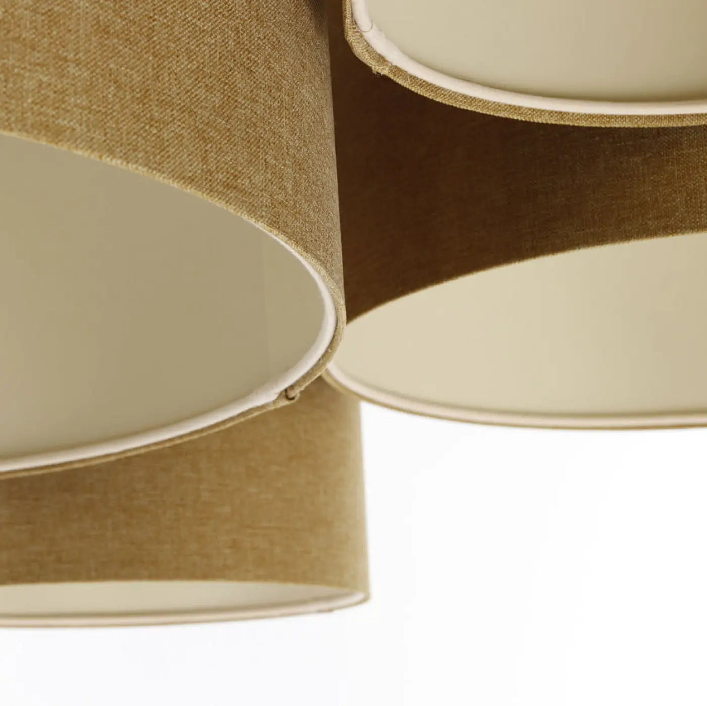 Luminaire Plafonnier Design en Tissu - 4Flames Bogo Élégant (Écru)