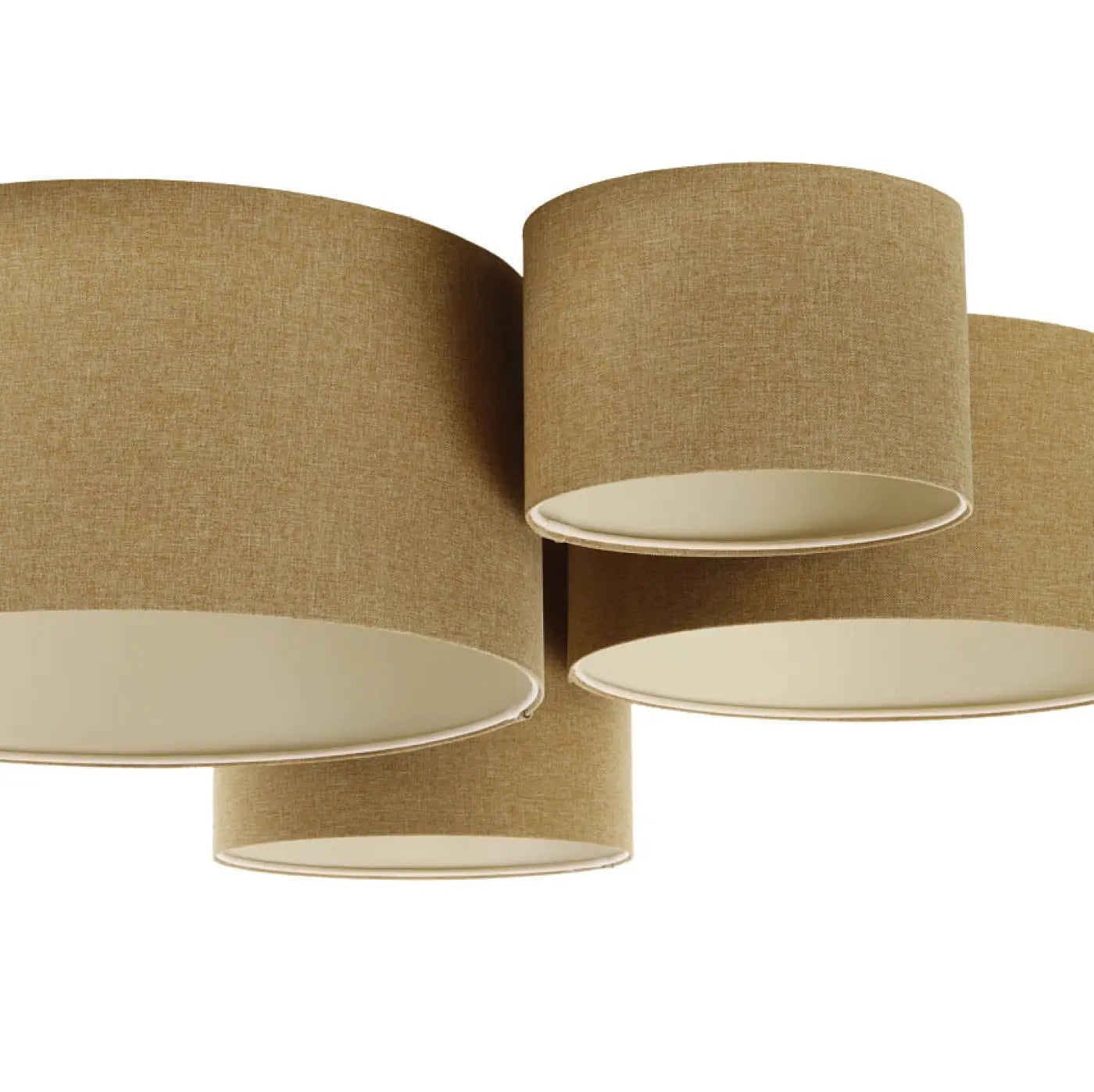 Luminaire Plafonnier Design en Tissu - 4Flames Bogo Élégant (Écru)