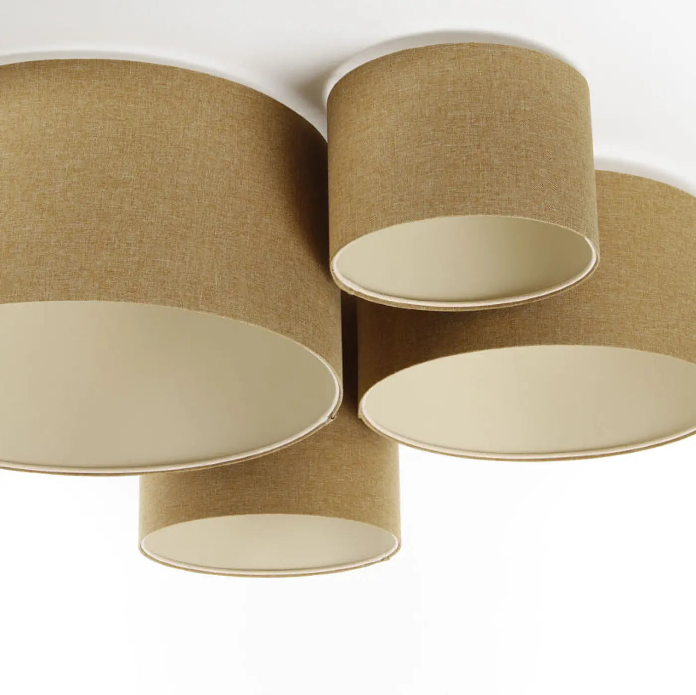 Luminaire Plafonnier Design en Tissu - 4Flames Bogo Élégant (Écru)