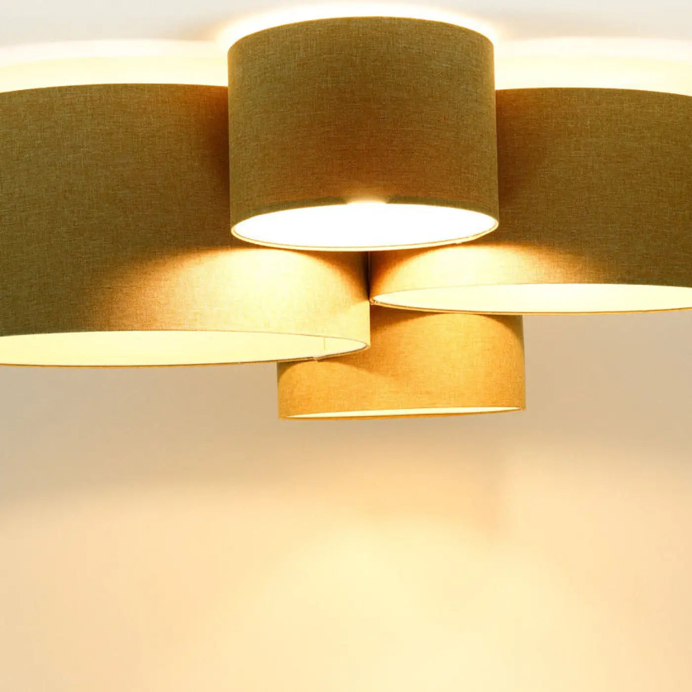Luminaire Plafonnier Design en Tissu - 4Flames Bogo Élégant (Écru)