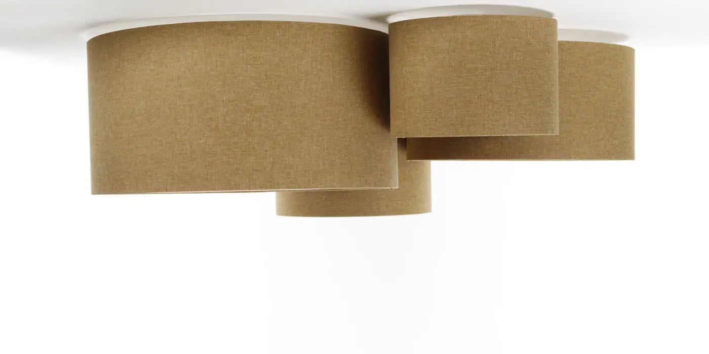 Luminaire Plafonnier Design en Tissu - 4Flames Bogo Élégant (Écru)