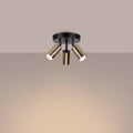 Luminaire Plafonnier Design - Winx 3P (Noir/Doré)