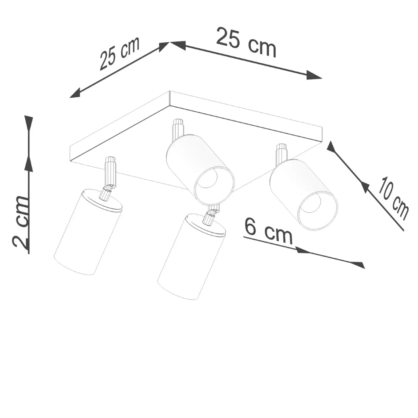 Luminaire Plafonnier Design - Winx 4 (Noir/Cooper)