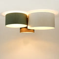 Luminaire Plafonnier Design en Tissu - Trio Boho Elegant (Marron Gris/Vert Gris/Crème)
