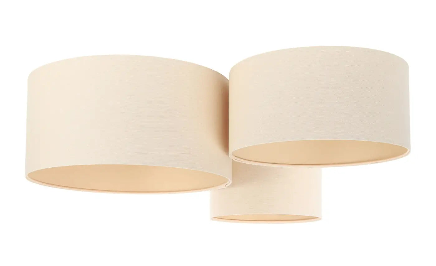 Luminaire Plafonnier Design en Tissu - Trio Boho (Ecru/Blanc Crème)
