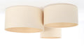 Luminaire Plafonnier Design en Tissu - Trio Boho (Ecru/Blanc Crème)