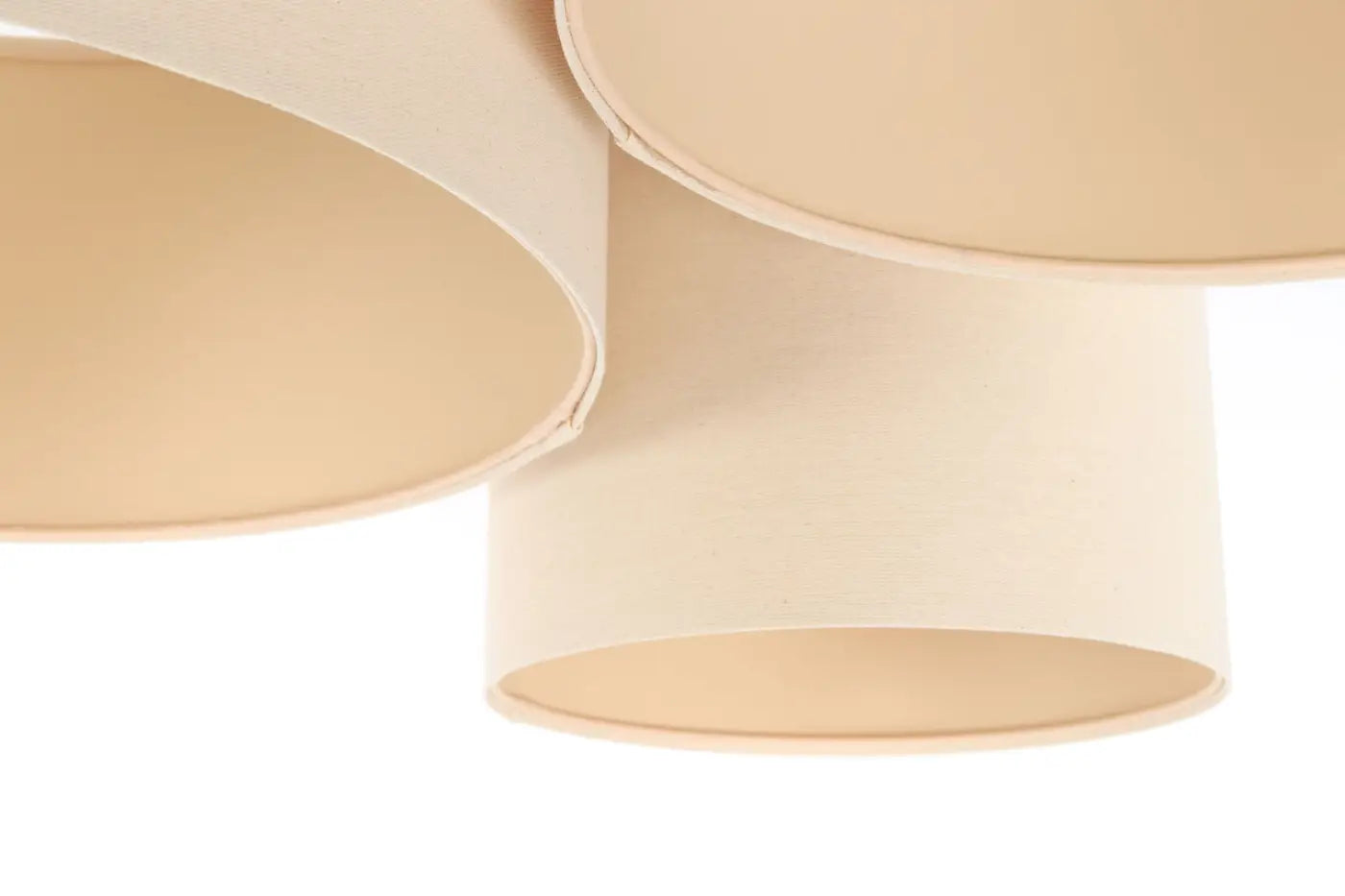 Luminaire Plafonnier Design en Tissu - Trio Boho (Ecru/Blanc Crème)