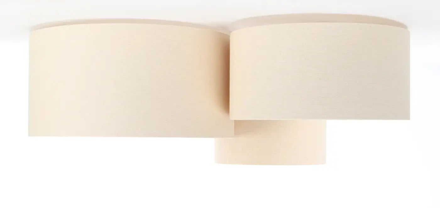 Luminaire Plafonnier Design en Tissu - Trio Boho (Ecru/Blanc Crème)