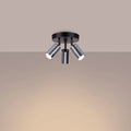 Luminaire Plafonnier Design - Winx 3P (Noir/Chrome)
